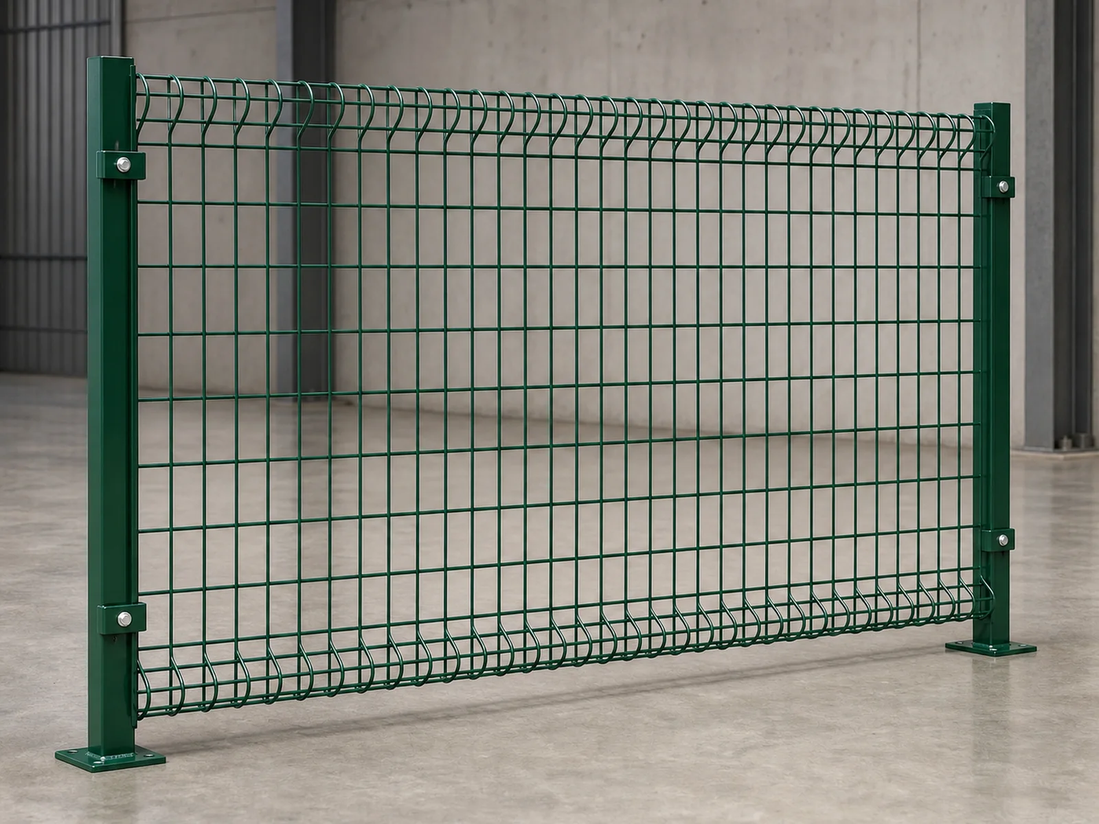 BRC roll top welded mesh fence panel with rounded top and matching posts