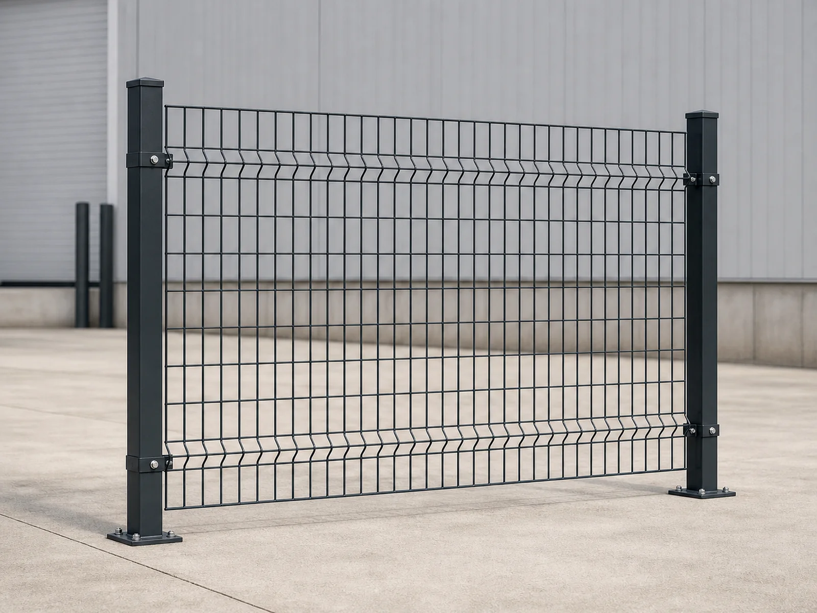 double wire welded mesh fence panel with twin horizontal wires and square post system