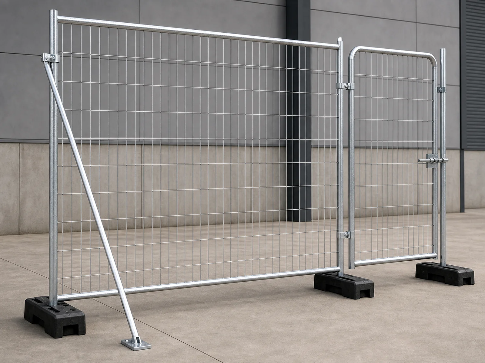 temporary fence panels with feet braces gate and accessories for construction and highway projects