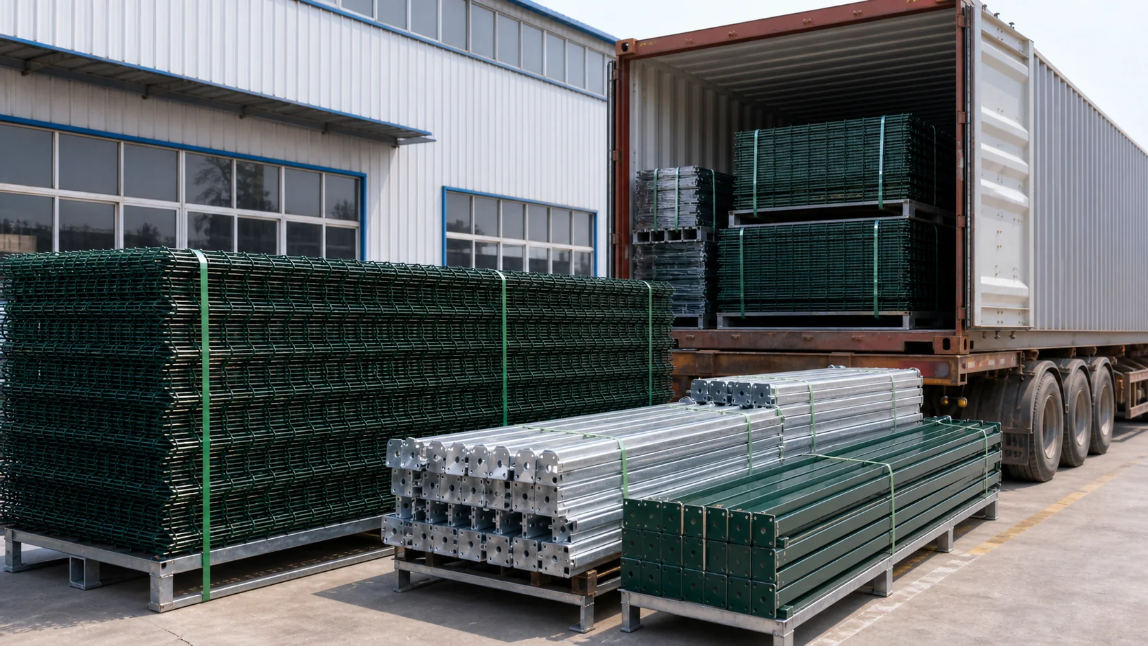 container loading for wire mesh fence export shipment