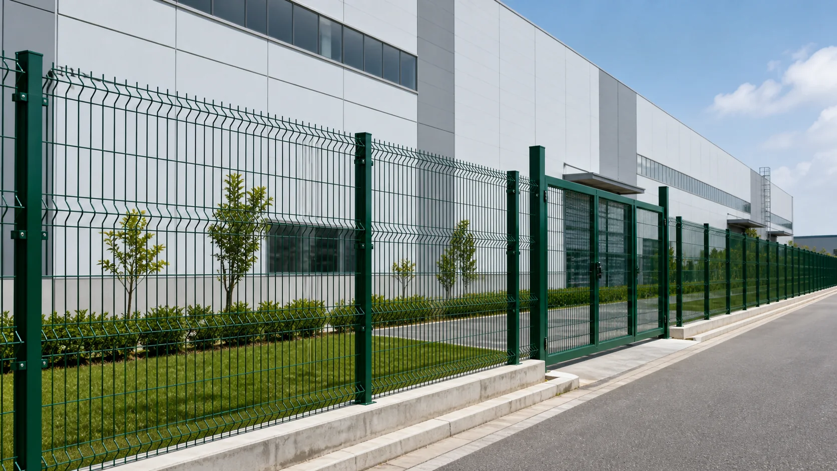 school and sports field welded mesh fence with clean green coating and safe perimeter design