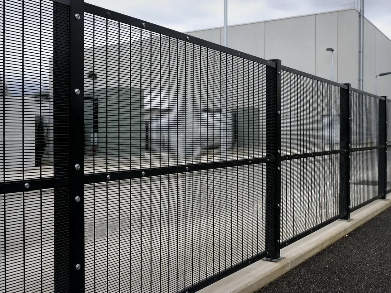 installed 358 anti-climb rigid mesh fence with narrow aperture and security fixing system