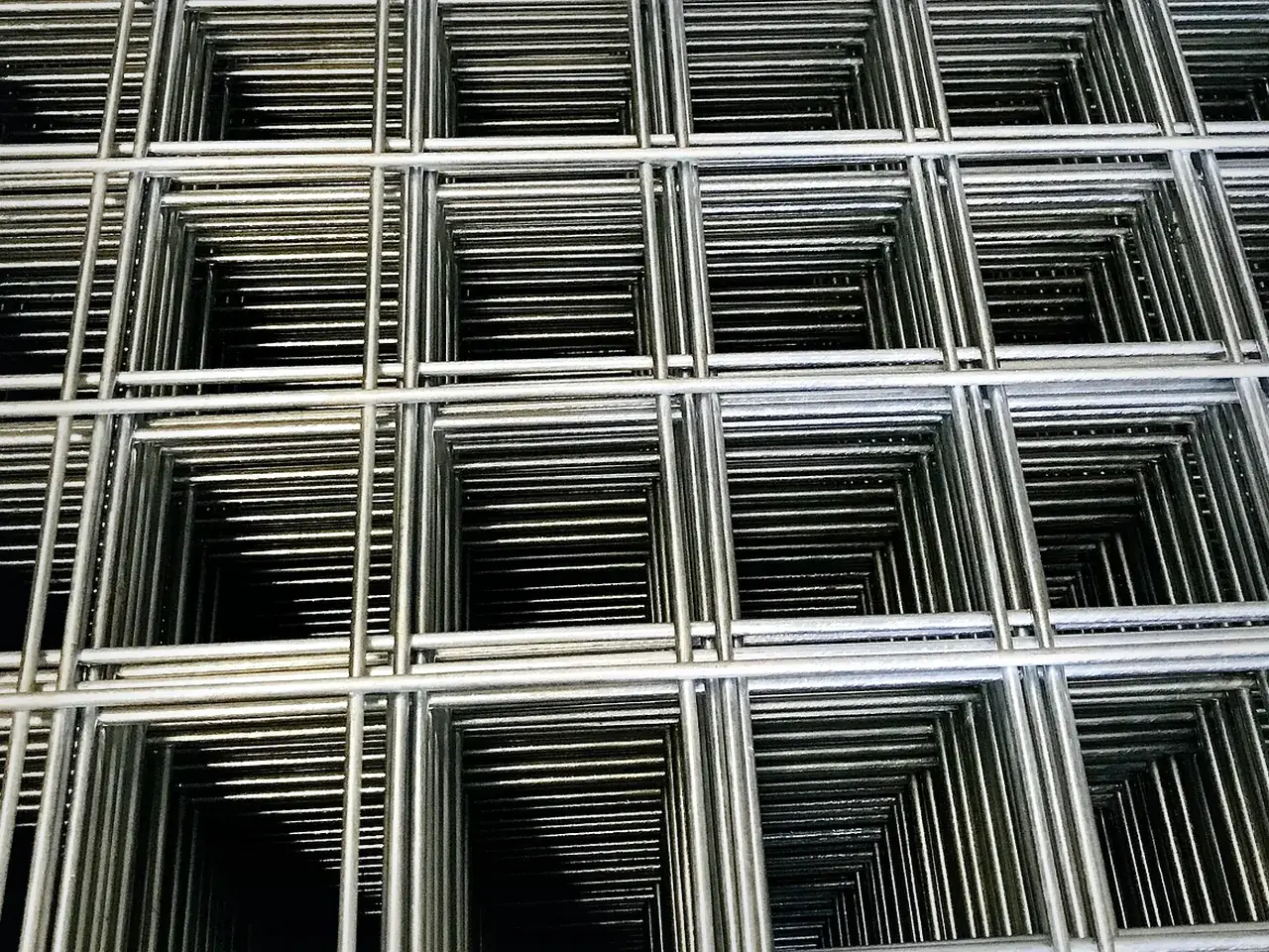 close-up of stacked BRC roll top welded mesh fence panels