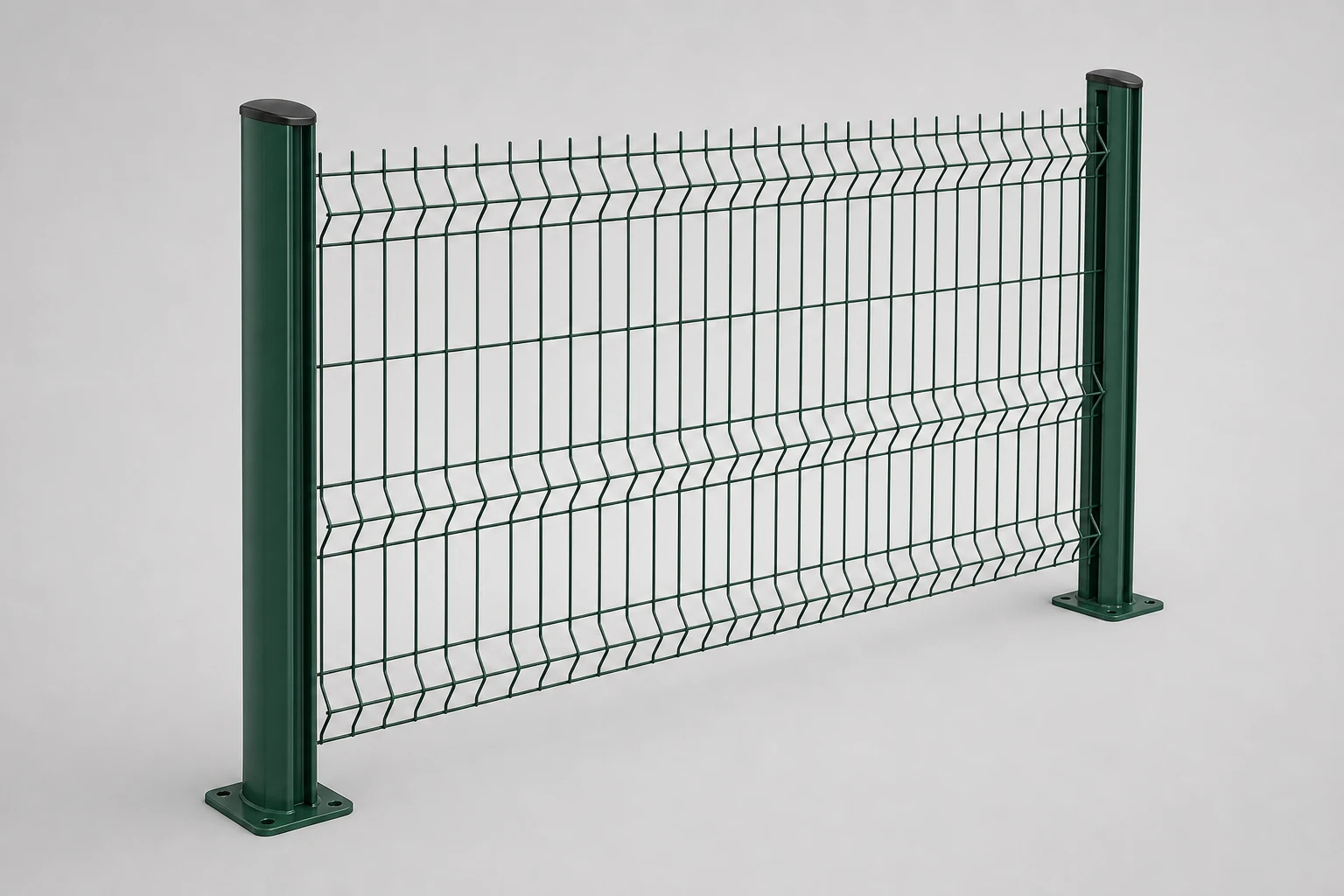 reference complete green peach post welded mesh fence panel system with slotted posts caps and base plates
